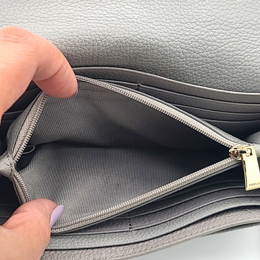 FURLA Gray Leather Long Wallet - Picture 14 of 15